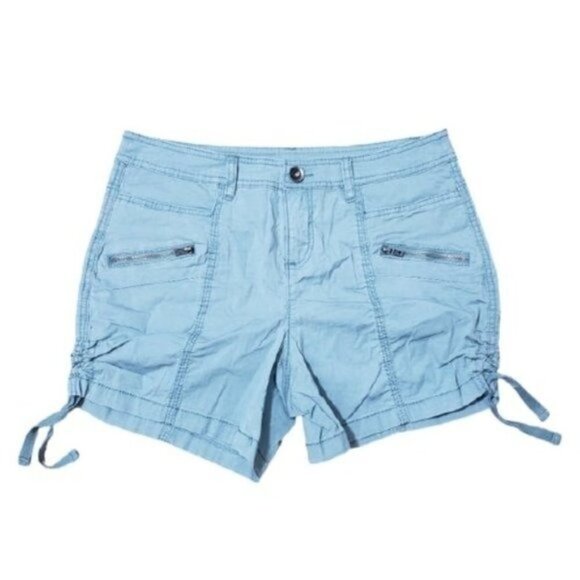 ☀ Style & Co Women's Blue Pull-on Zip Shorts Sz 6 - Picture 1 of 8